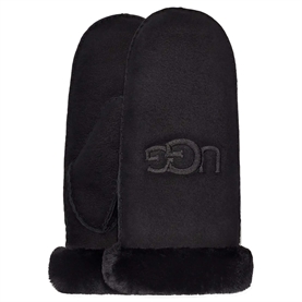UGG Sheepskin Embroider Mitten Luffer, Sort 